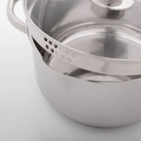 Кастрюля из нержавеющей стали Magistro Klimena, 4,6 л, крышка-дуршлаг, носик для слива, капсульное дно, индукция Кастрюля из нержавеющей стали Magistro Klimena, 4,6 л, крышка-дуршлаг, носик для слива, капсульное дно, индукция