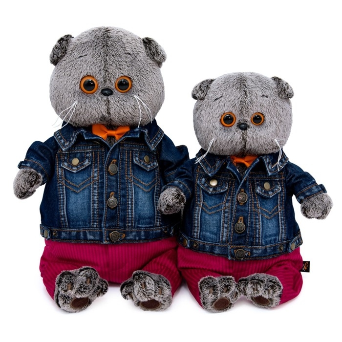 Мягкая игрушка &laquo;Басик в джинсовой куртке и малиновых штанах&raquo;, 25 см