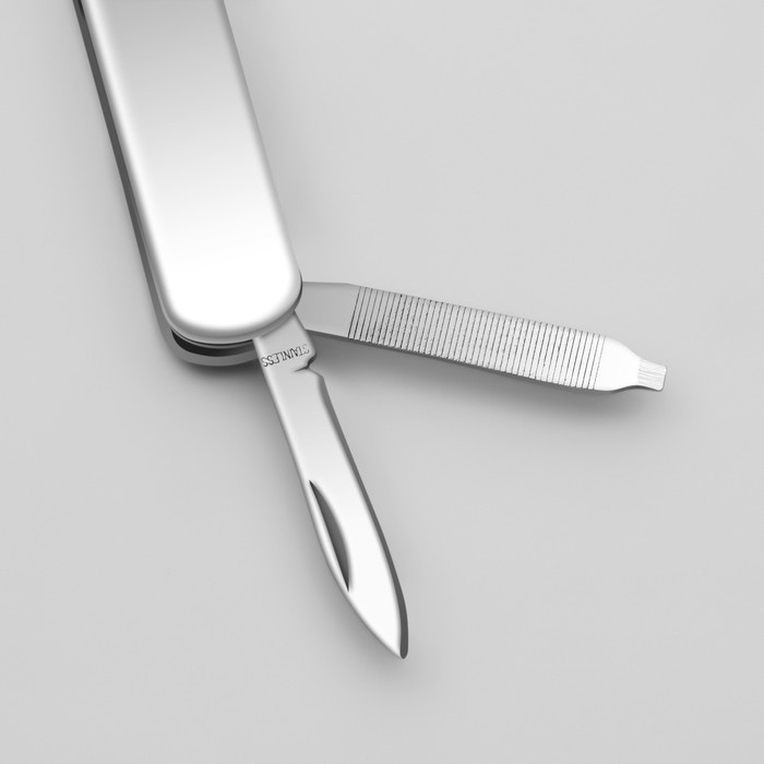 Кусачки-книпсер маникюрные, 4 в 1, многофункциональные, 6 см, цвет серебристый Кусачки-книпсер маникюрные, 4 в 1, многофункциональные, 6 см, цвет серебристый