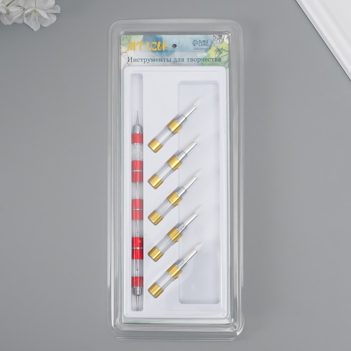 Инструмент для творчества набор 10 насадок пластик, металл, резина 2х12,5х29,5 см Инструмент для творчества набор 10 насадок пластик, металл, резина 2х12,5х29,5 см