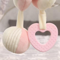 Растяжка - спираль с игрушками дуга на коляску / кроватку для малышей &laquo;Милая Зайка&raquo;, с пищалкой, прорез., Крошка Я