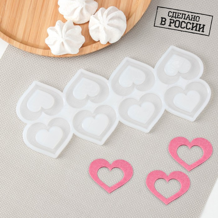 Силиконовая форма &laquo;Сердце для шоколада&raquo;, 5,5&times;4 см, цвет прозрачный