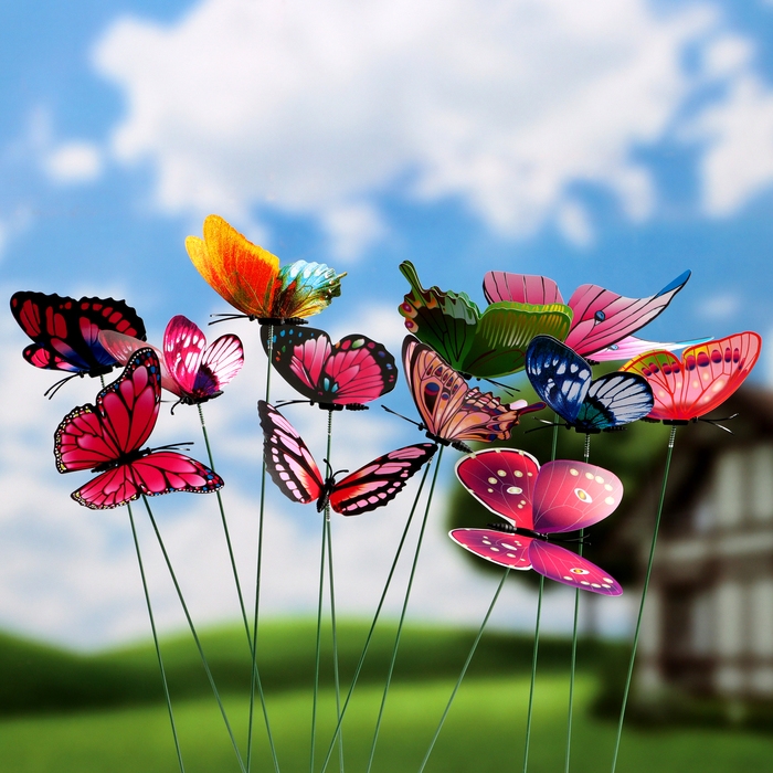 Штекер Штекер "Бабочка Бербер" 14,5х10,5см/25см, набор 12шт, МИКС