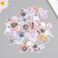 Наклейки для творчества "Коты, цветы и фото" 3,5х5 см набор 40 шт 9,4х8,4х0,5 см