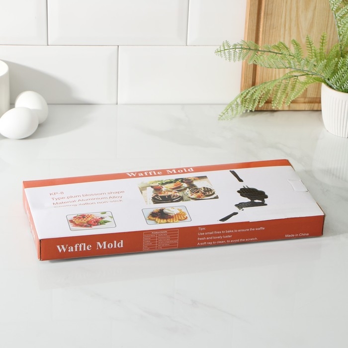 Сковорода двойная Доляна &laquo;Венские вафли&raquo;, d=14 см, пластиковая ручка, цвет чёрный