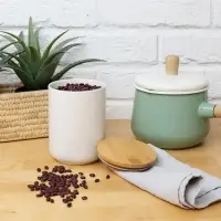 Банка для хранения Bambic с бамбуковой крышкой Банка для хранения Bambic с бамбуковой крышкой