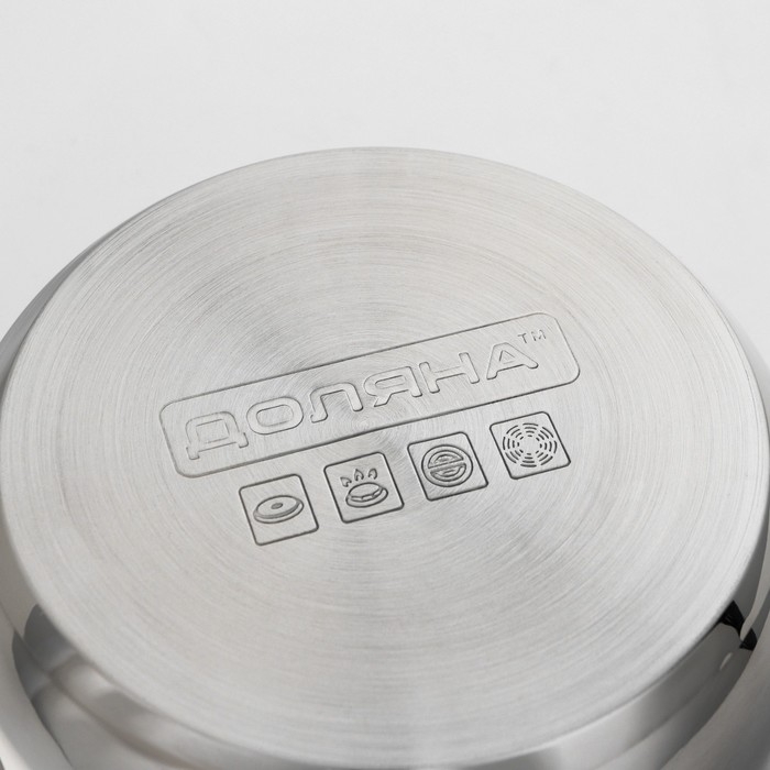 Кастрюля с крышкой из нержавеющей стали Доляна «Классика», 1,5 л, d=17,5 см, капульное дно Кастрюля с крышкой из нержавеющей стали Доляна «Классика», 1,5 л, d=17,5 см, капульное дно