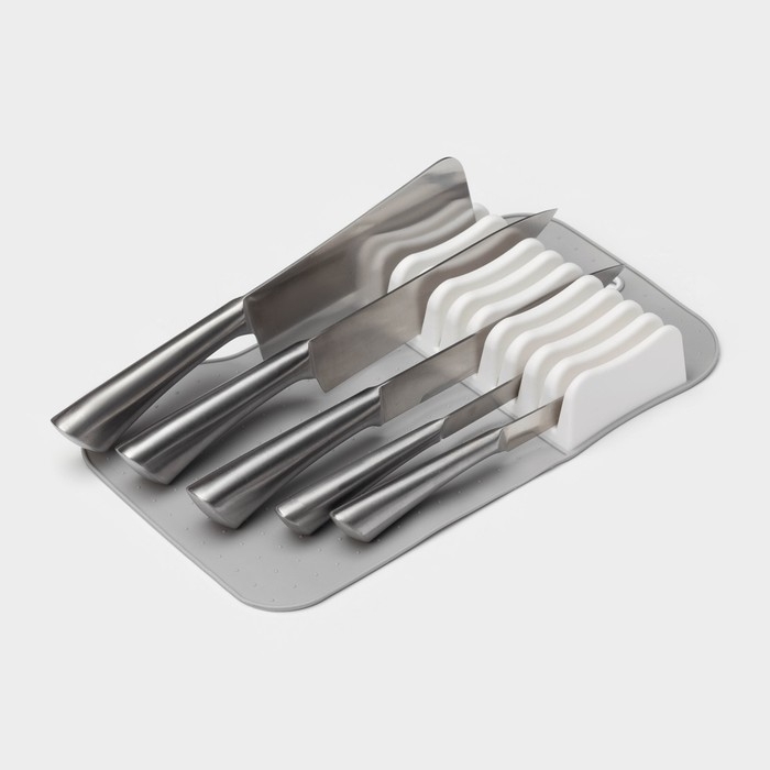 Подставка для ножей Griten, 37,5&times;20&times;5 см, цвет серый