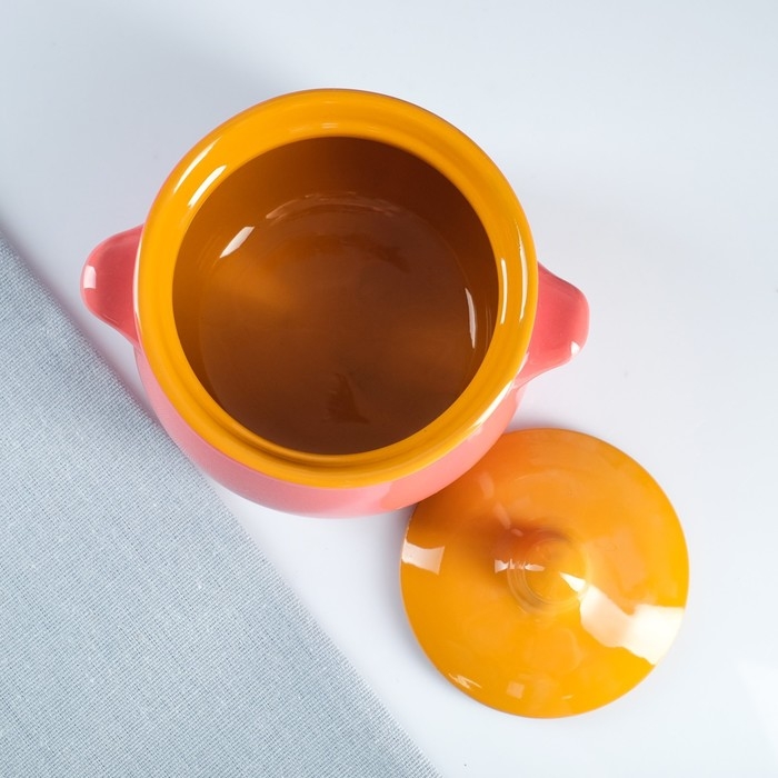 Горшок керамический для запекания "Пиканто" 0,65л / 12,5х11,5см, радуга МИКС