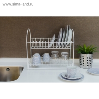 Сушилка для посуды 2-х ярусная &laquo;Люкс&raquo;, 40&times;24&times;35 см, цвет белый
