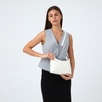 Сумка-багет на молнии, цвет белый Сумка-багет на молнии, цвет белый