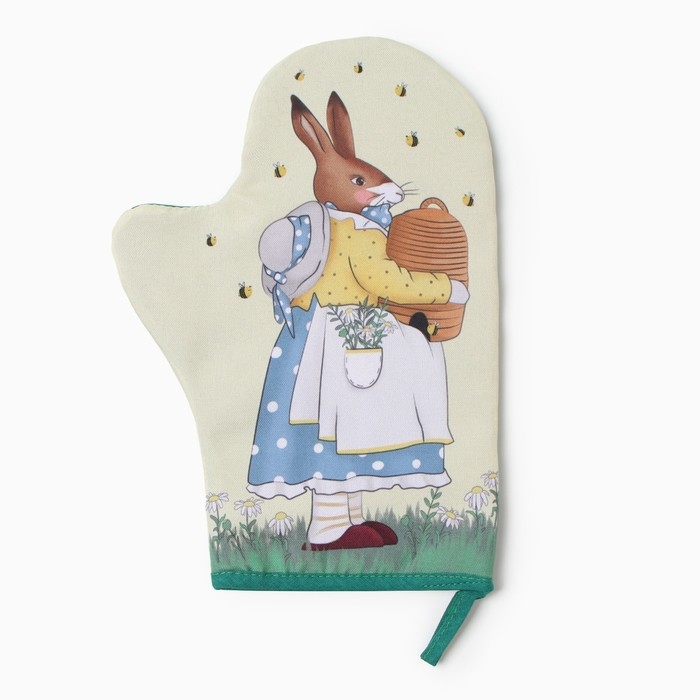 Набор кухонный  Доляна "Пчелы": варежка 20х28 см, прихватка 17х17 см, 35% хлопок, 65% п/э