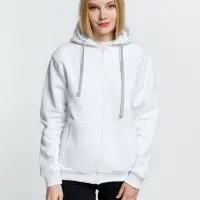 Толстовка на молнии с капюшоном Siverga Heavy, белая (белоснежная), размер S