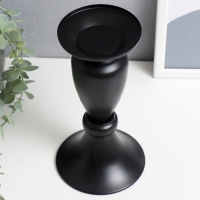 Подсвечник металл на 1 свечу "Атмосфера" чёрный матовый 22х11,5х11,5 см