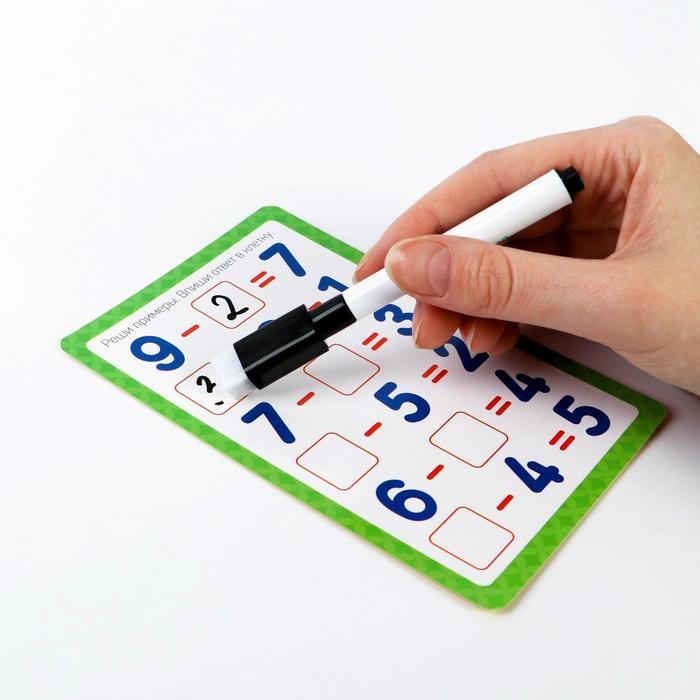 Развивающий набор пиши-стирай &laquo;Учимся писать. Цифры&raquo;, 18 карт