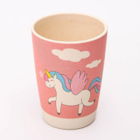 Набор бамбуковой посуды &laquo;Единорог&raquo;, тарелка, миска, стакан, приборы, 5 предметов