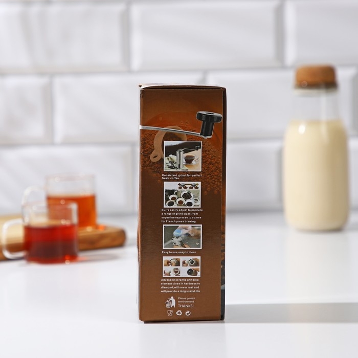 Кофемолка механическая Magistro Rodeo, 6&times;6&times;16,5 см керамический механизм