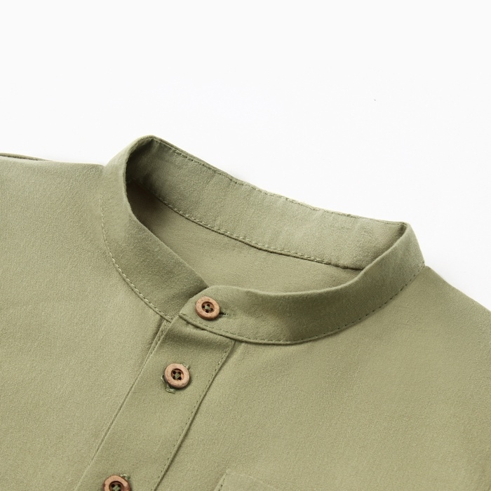 Костюм для мальчика (Рубашка и бермуды) MINAKU, цвет хаки, рост 146 см