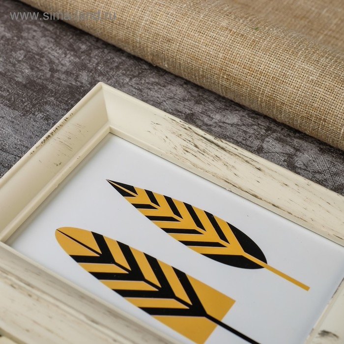 Фоторамка пластик на 4 фото 10х15 см Фоторамка пластик на 4 фото 10х15 см "Узор" бежевая 35х62х2 см