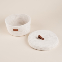 Корзина для хранения SL Home «Бэлл», плетёная ручной работы, большая, 32×32×16 см, цвет белый Корзина для хранения SL Home «Бэлл», плетёная ручной работы, большая, 32×32×16 см, цвет белый