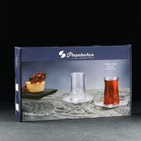 Набор чайный стеклянный, 12 предметов: 6 стаканов 160 мл, 6 блюдец d=12,3 см Набор чайный стеклянный, 12 предметов: 6 стаканов 160 мл, 6 блюдец d=12,3 см