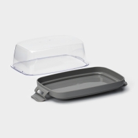 Маслёнка пластиковая «Летиция», 16.5×10 см, цвет пыльно-серый Маслёнка пластиковая «Летиция», 16.5×10 см, цвет пыльно-серый