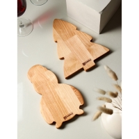 Подарочный набор посуды Adelica &laquo;С Новым годом&raquo;, менажницы деревянные: снеговик 25&times;14 см, ёлка 25&times;20,5 см, магнит, в подарочной коробке