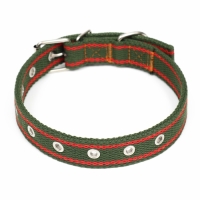 Ошейник брезентовый безразмерный двухслойный, 58 х 2,5 см, хаки/красный Ошейник брезентовый безразмерный двухслойный, 58 х 2,5 см, хаки/красный