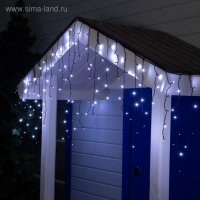 Гирлянда &laquo;Бахрома&raquo; 3 &times; 0.6 м, IP44, УМС, тёмная нить, 160 SMD-LED, свечение белое, 220 В