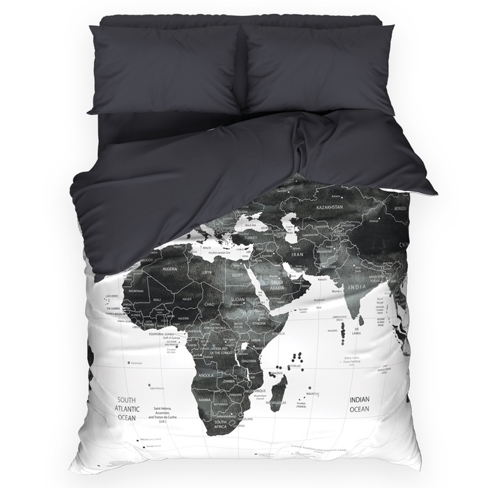 Постельное бельё Постельное бельё "Этель" 2 сп Geography 175*215 см, 200*220 см, 50*70 см -2 шт, поплин 125 г/м2, хл 100%