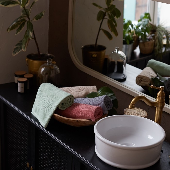 Полотенце махровое Love Life Border, 70х130 см, цвет пыльно-розовый, 100% хлопок, 380 гр/м2