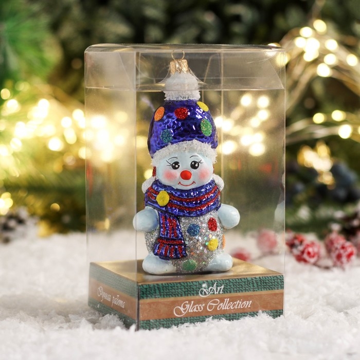 Формовая игрушка Формовая игрушка "Снеговик в мохеровой шапочке" 12,5 см