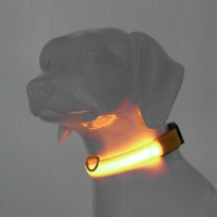 Ошейник с подсветкой размер L, ОШ 45-52 х 2,5 см 3 режима свечения жёлтый Ошейник с подсветкой размер L, ОШ 45-52 х 2,5 см 3 режима свечения жёлтый