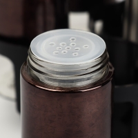 Набор стеклянных ёмкостей для специй на металлической подставке &laquo;Богема&raquo;, 5,5&times;11 см, 6 шт, цвет коричневый