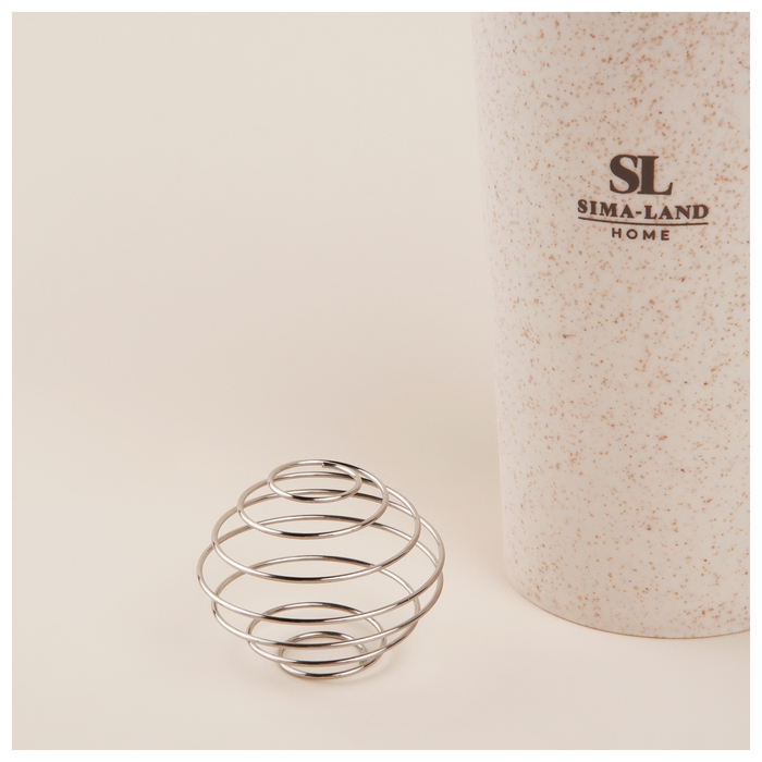 Стакан-шейкер для воды и коктейлей Sima-Land Home, 600 мл, цвет бежевый