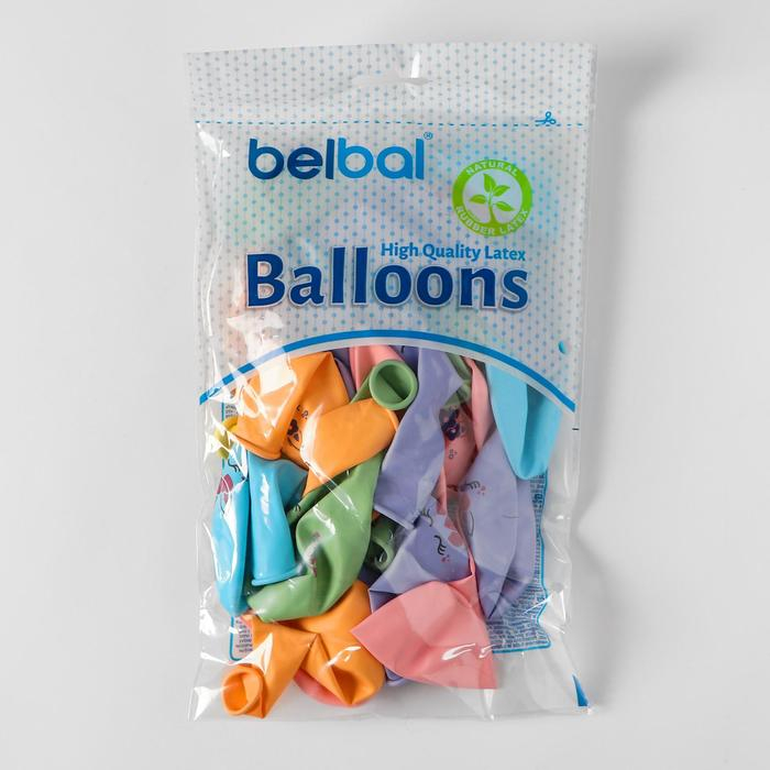 Шар латексный 14" &laquo;Единорог&raquo;, пастель, набор 25 шт., МИКС