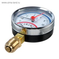 Термоманометр "CTM", радиальный, Дк 80 мм, 1 МПа, наружная резьба 1/4", 120&deg;С