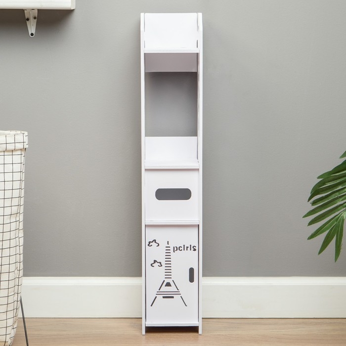 Пенал для ванной комнаты Париж, напольный, 15 х 15 х 80 см, пластик