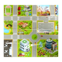 Игровой набор &laquo;Дорожные знаки&raquo;, в наборе игровое поле, знаки, 3 машинки, вертолет, цвет МИКС