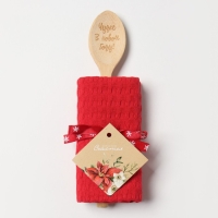 Набор подарочный Доляна "Чудес в новом году": бордо.полотеце 35х60см, хл 100%, ваф 220г/м2