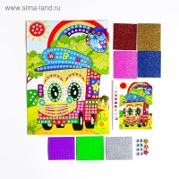 Мозаика стикерная &laquo;Веселый автобус&raquo; блестки, стразы