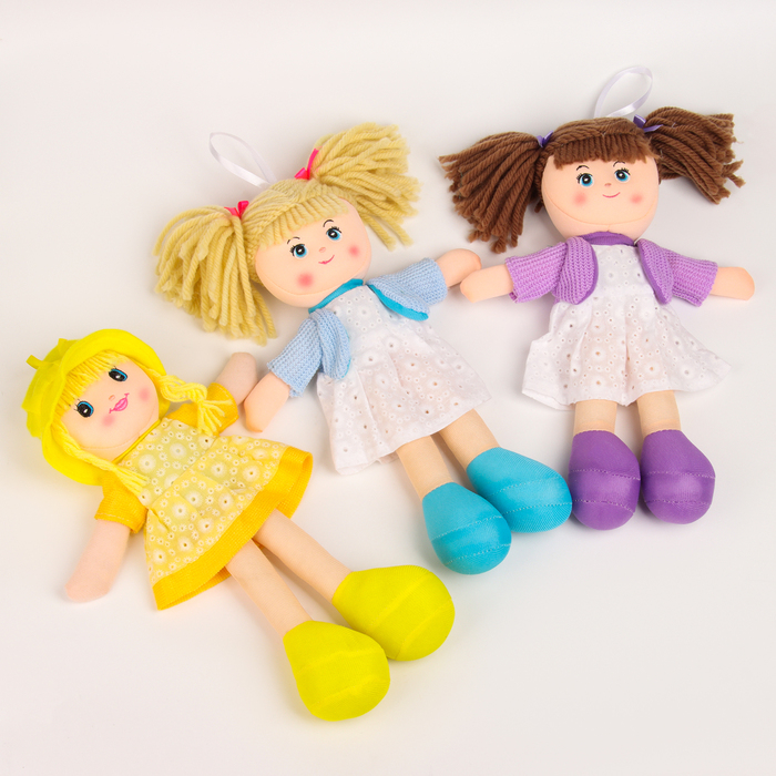 Мягкая кукла &laquo;Девочка&raquo;, платье в цветочек, цвета МИКС