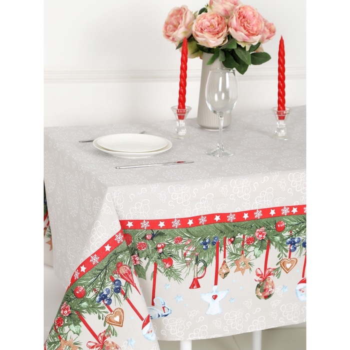 Скатерть Зимние чудеса (12с23) 145х180см, рогожка 170г/м, хл100%