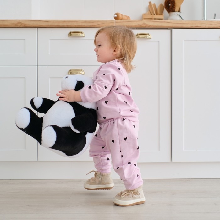 Костюм: толстовка и брюки Крошка Я "Сердечки", рост 62-68 см, розовый