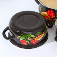 Набор эмалированных кастрюль &laquo;Грациозный&raquo;, 3 предмета: 1,5 л, 2 л, 3 л, индукция