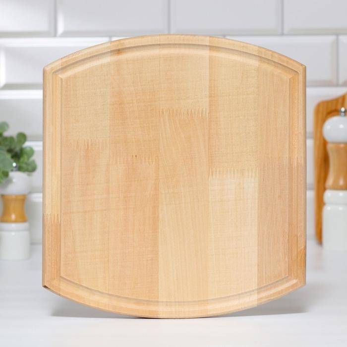 Доска разделочная и сервировочная "Прямоугольник выпуклый", с желобом  МАССИВ, 32&times;29,5&times;3 см