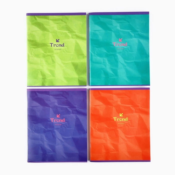 Тетрадь А5, 96 л на скрепке, 4 шт  &laquo;Trend&raquo; МИКС