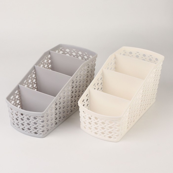 Органайзер для хранения, 4 ячейки, 19 &times; 10,5 &times; 8 см, цвет МИКС