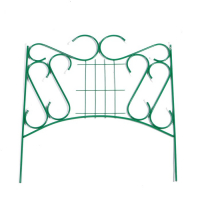 Ограждение декоративное, 80 &times; 380 см, 5 секций, металл, зелёное, &laquo;Комбинированный&raquo;