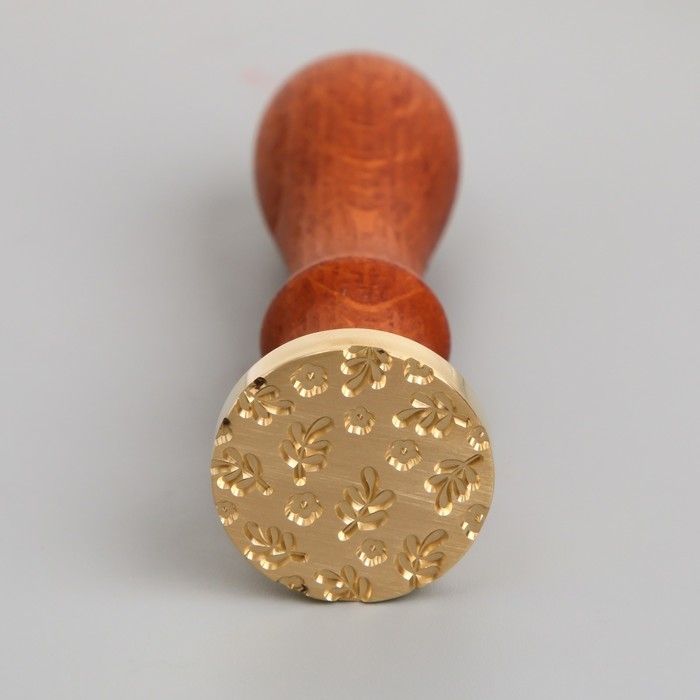 Печать для сургуча с деревянной ручкой Печать для сургуча с деревянной ручкой "Цветочки" 9х2,5х2,5 см